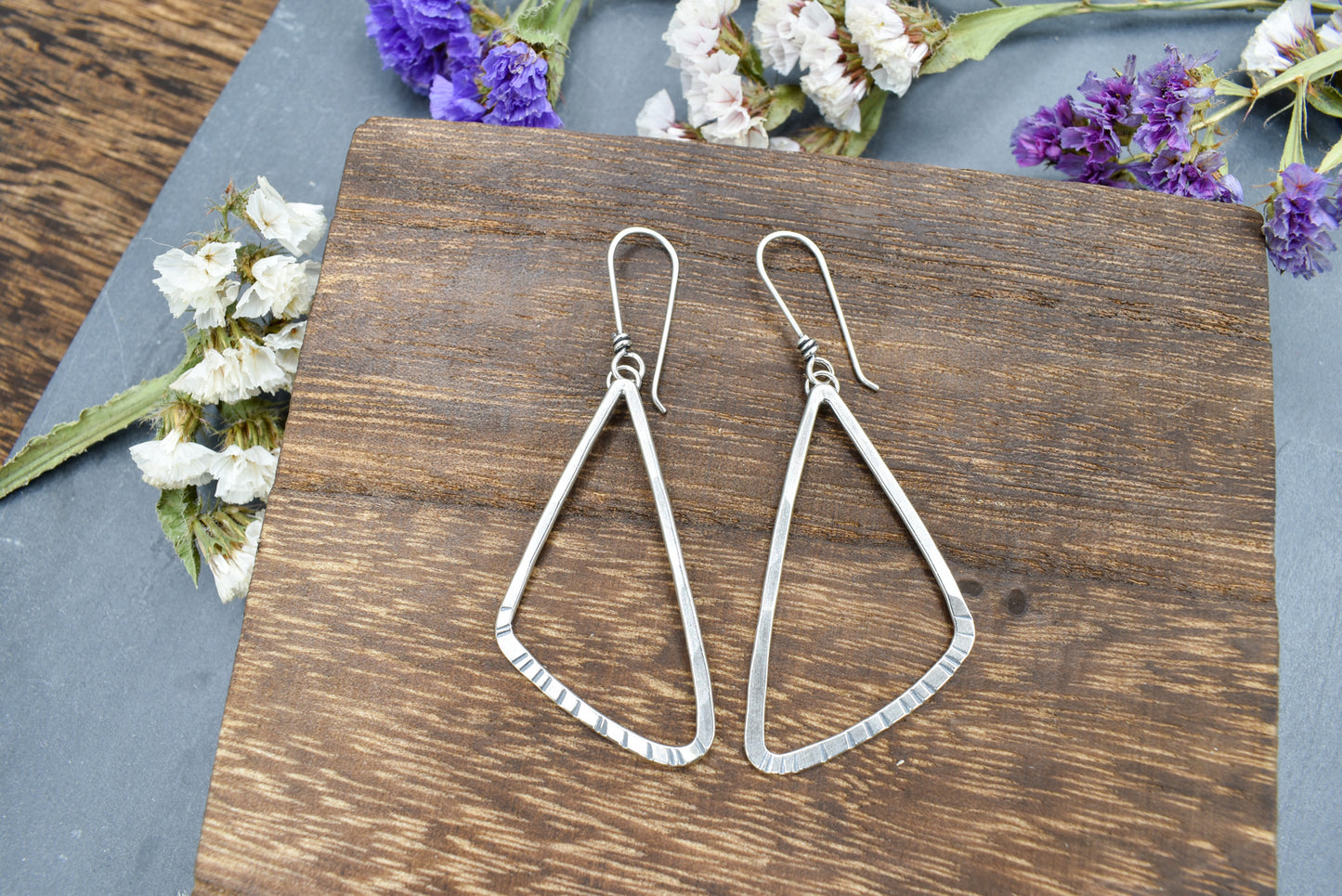 Triangle Dangle Earrings - Large or Small
