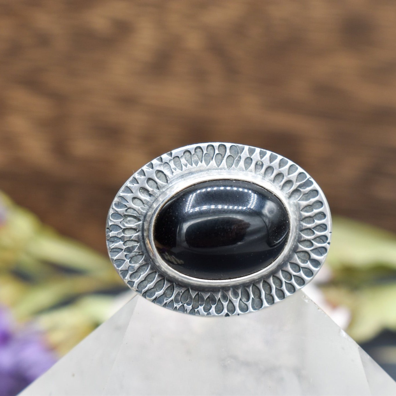 Horizontal Onyx Ring - Size 7