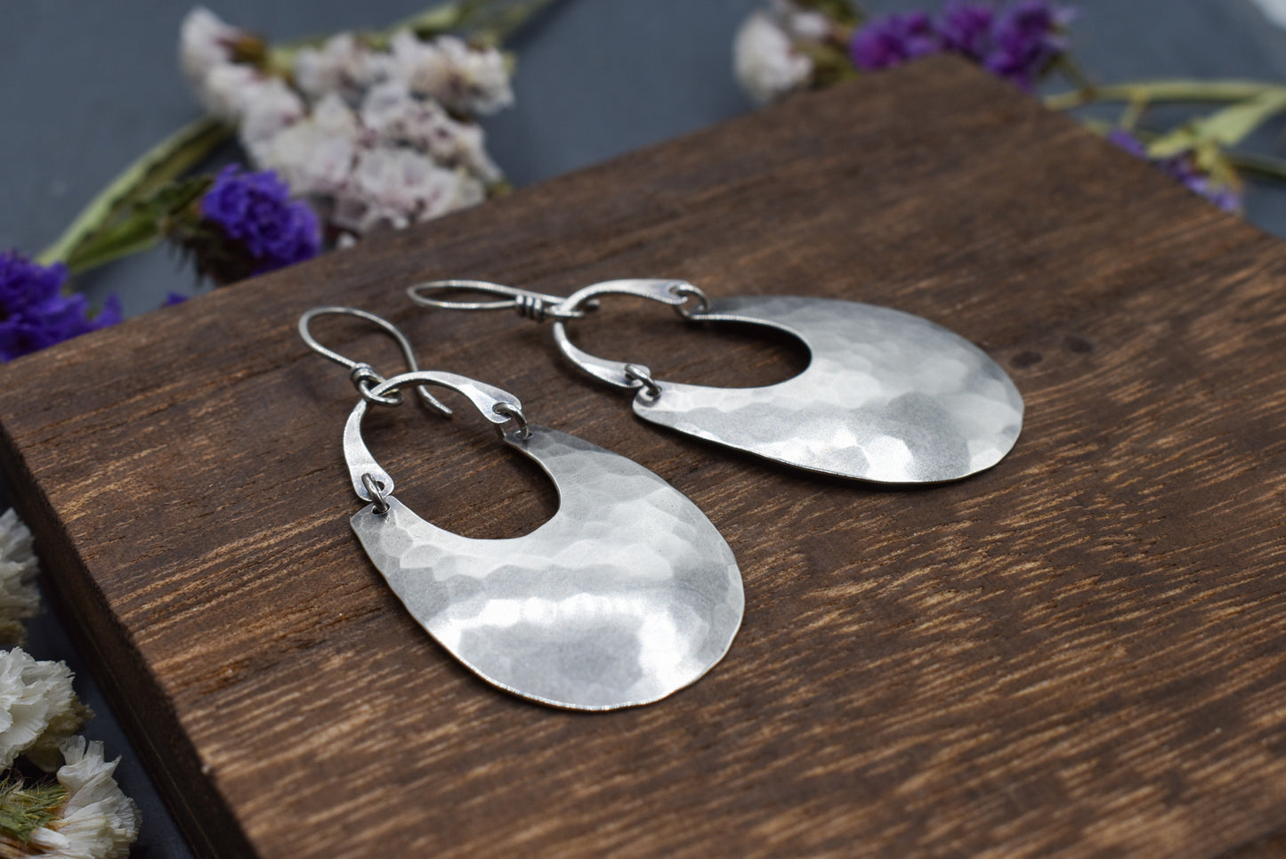 Long Scoop Earrings - Brass or Silver