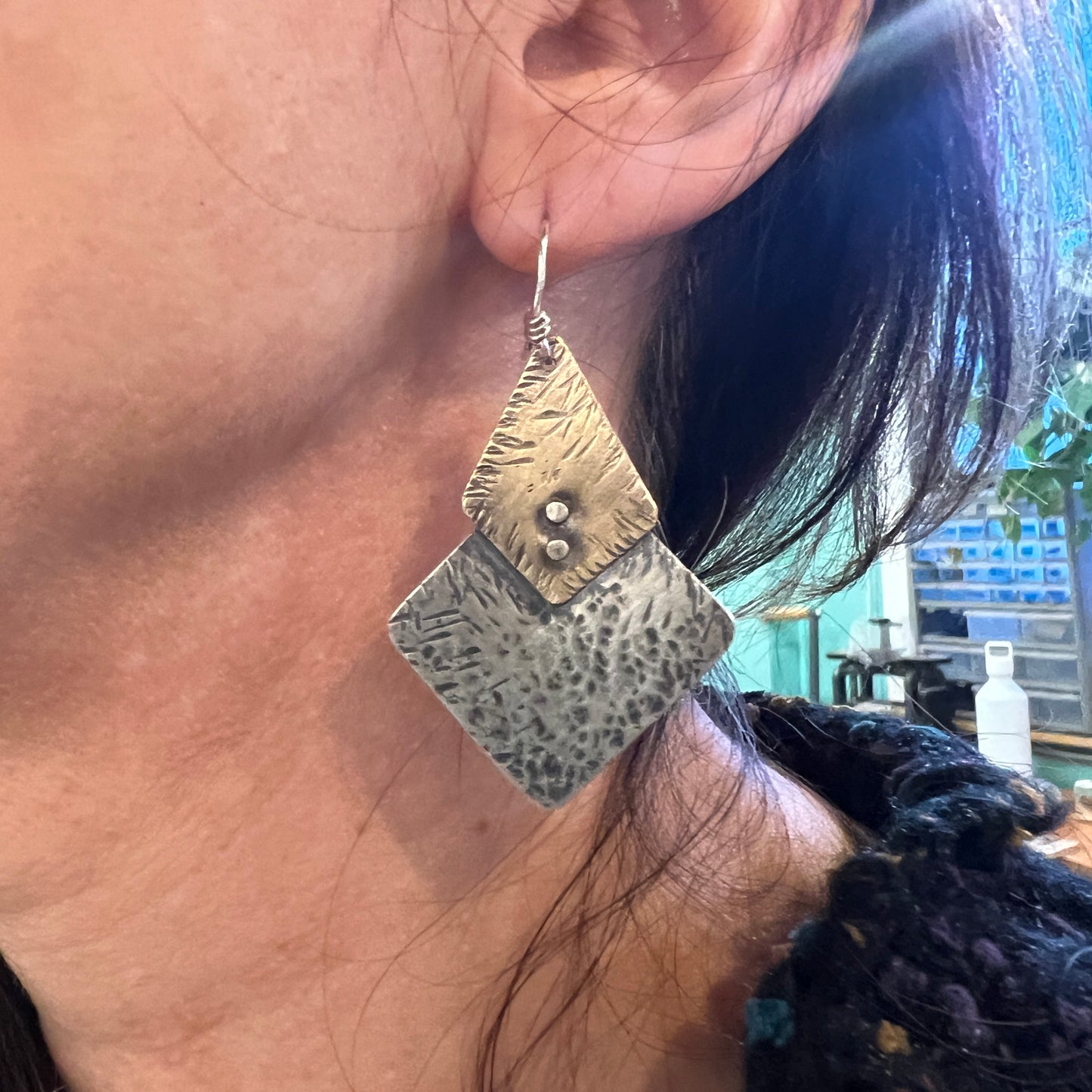 Rivets and Texture: Statement Earrings or Pendant - 4 hours