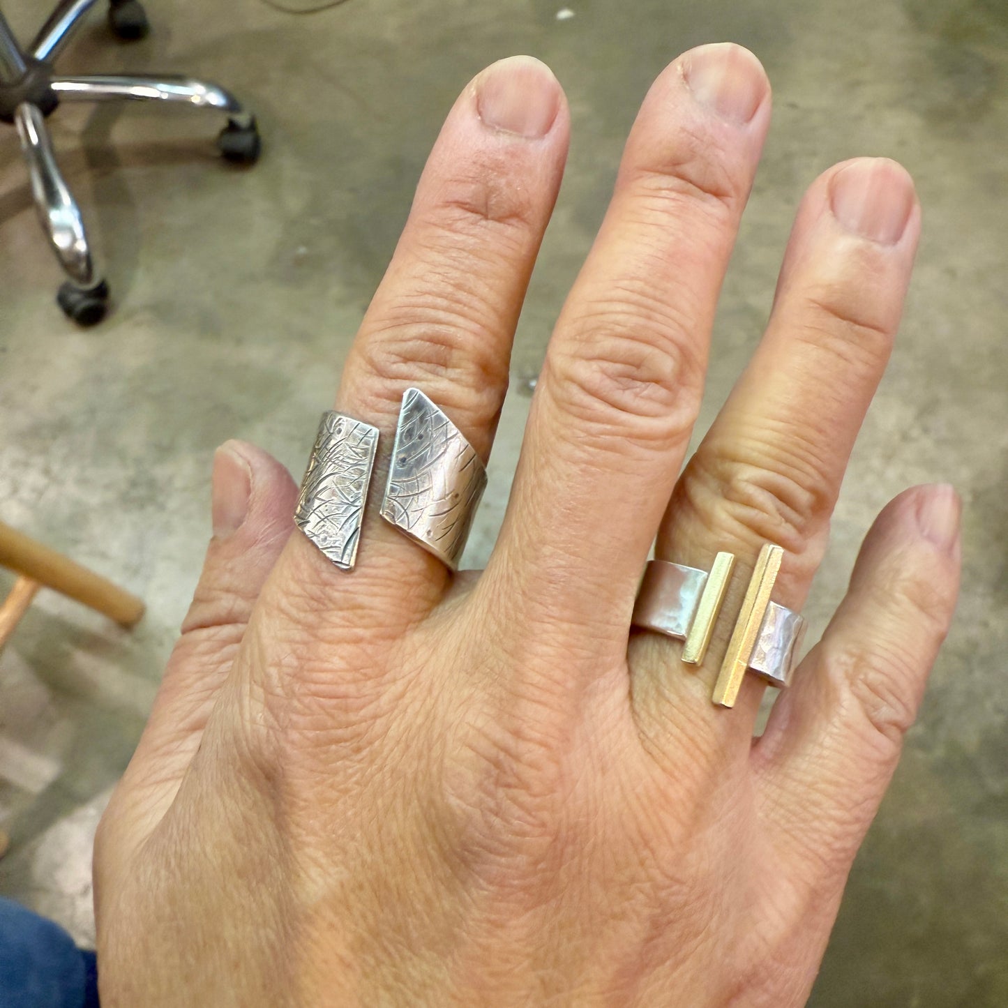 NEW! Pierced, Hammered, Stamped: Negative Space Adjustable Rings - 5 hours