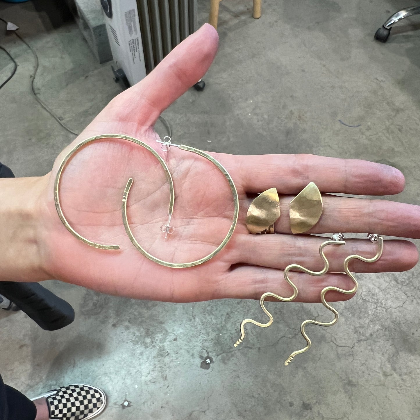 Hand Forged Hoops and Stud Earrings - 4 hours