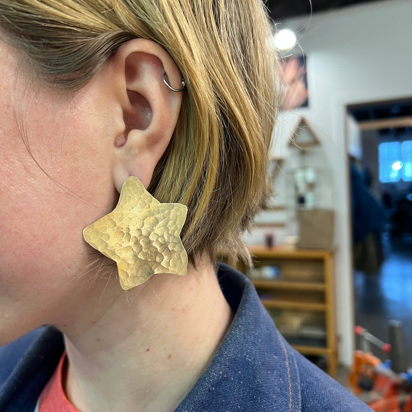 Hand Forged Hoops and Stud Earrings - 4 hours