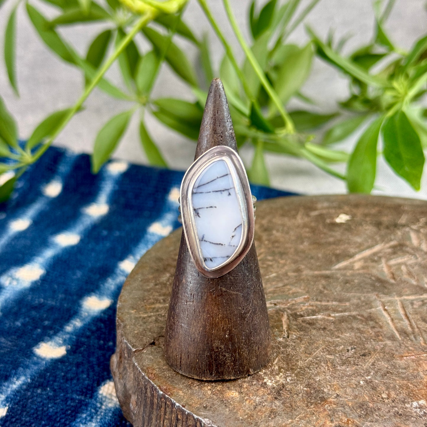 Dendritic Opal Ring - Size 5.5
