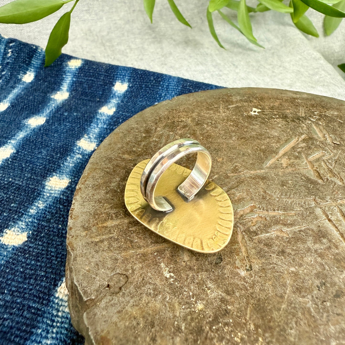 Dendritic Opal Ring - Size 7