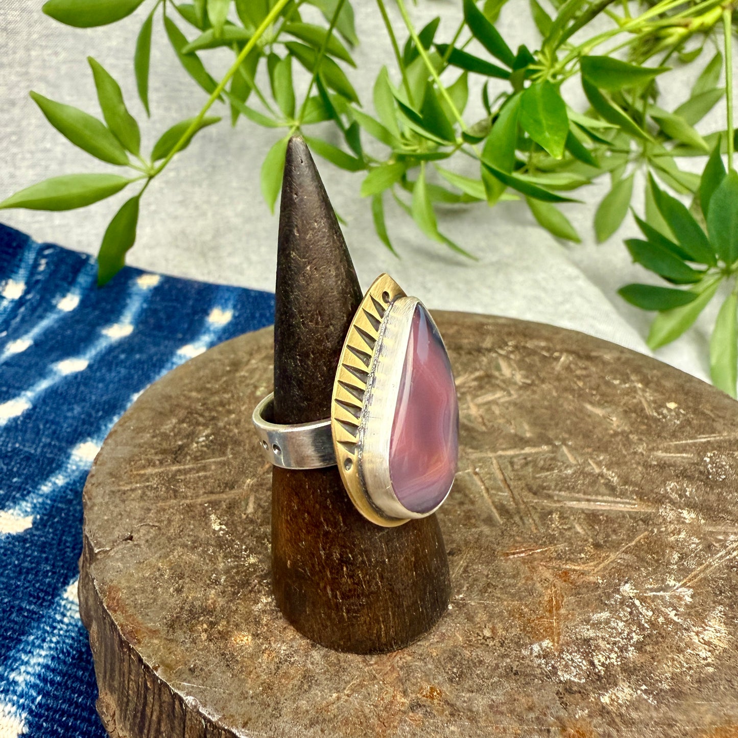 Banded Agate Ring - Size 8.5