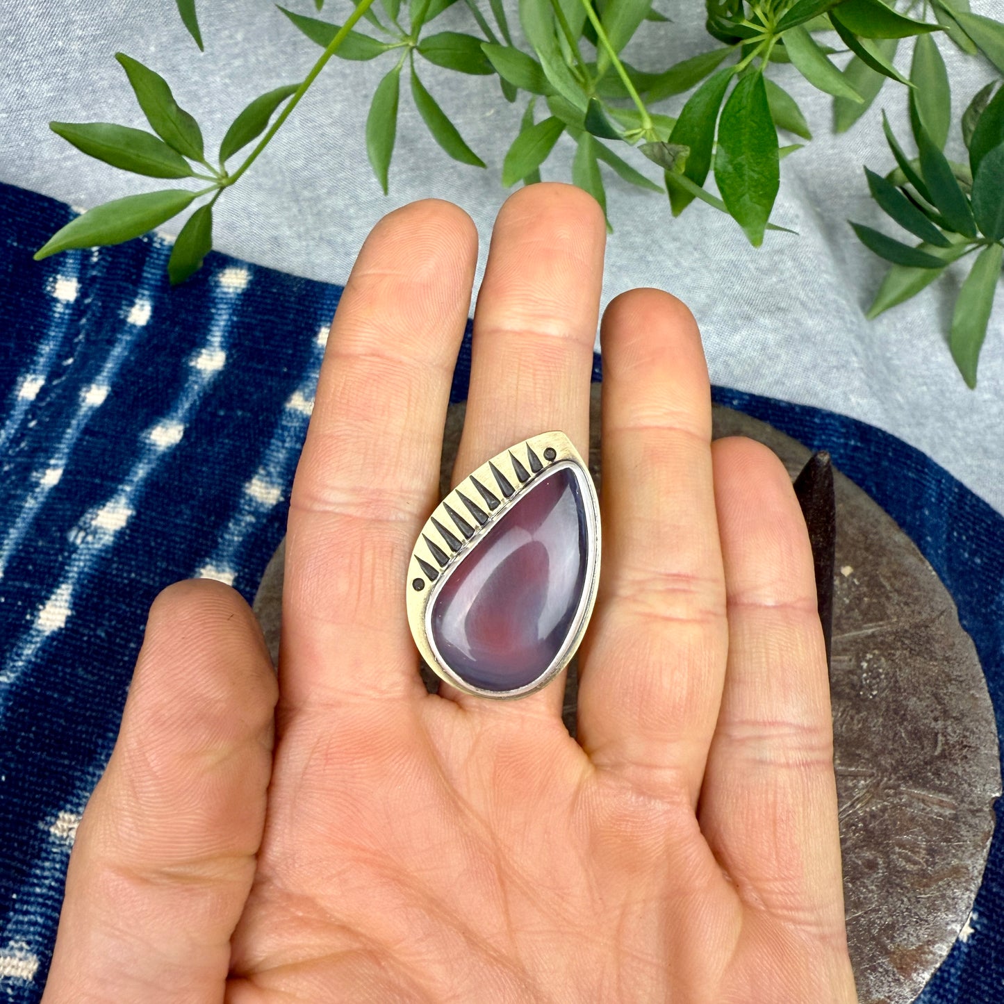 Banded Agate Ring - Size 8.5