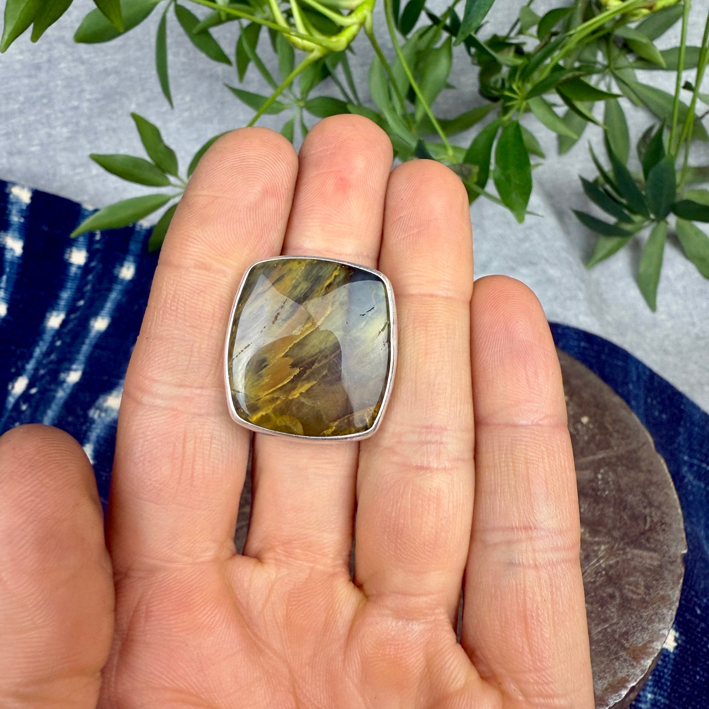Yellow Agate Ring - Size 9