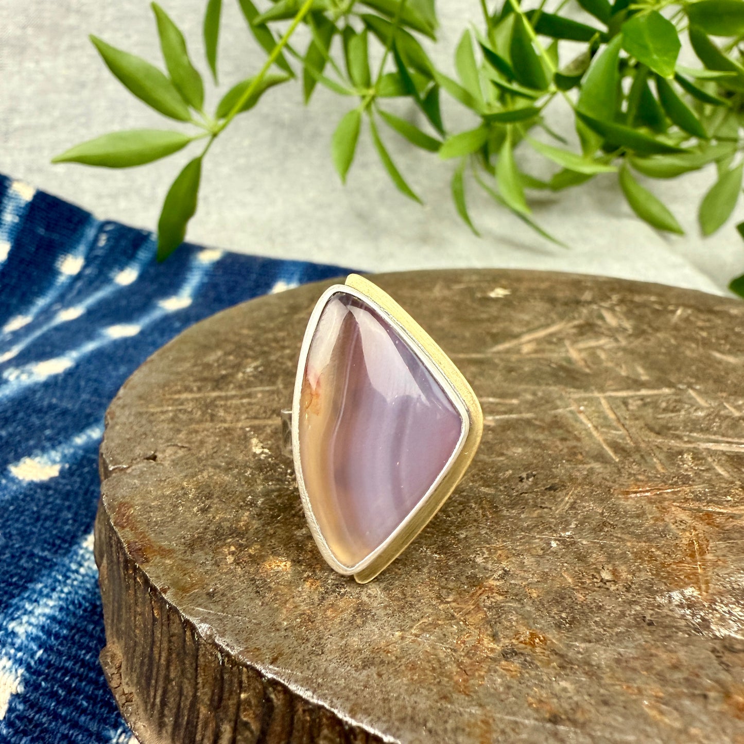 Banded Agate Ring - Size 9