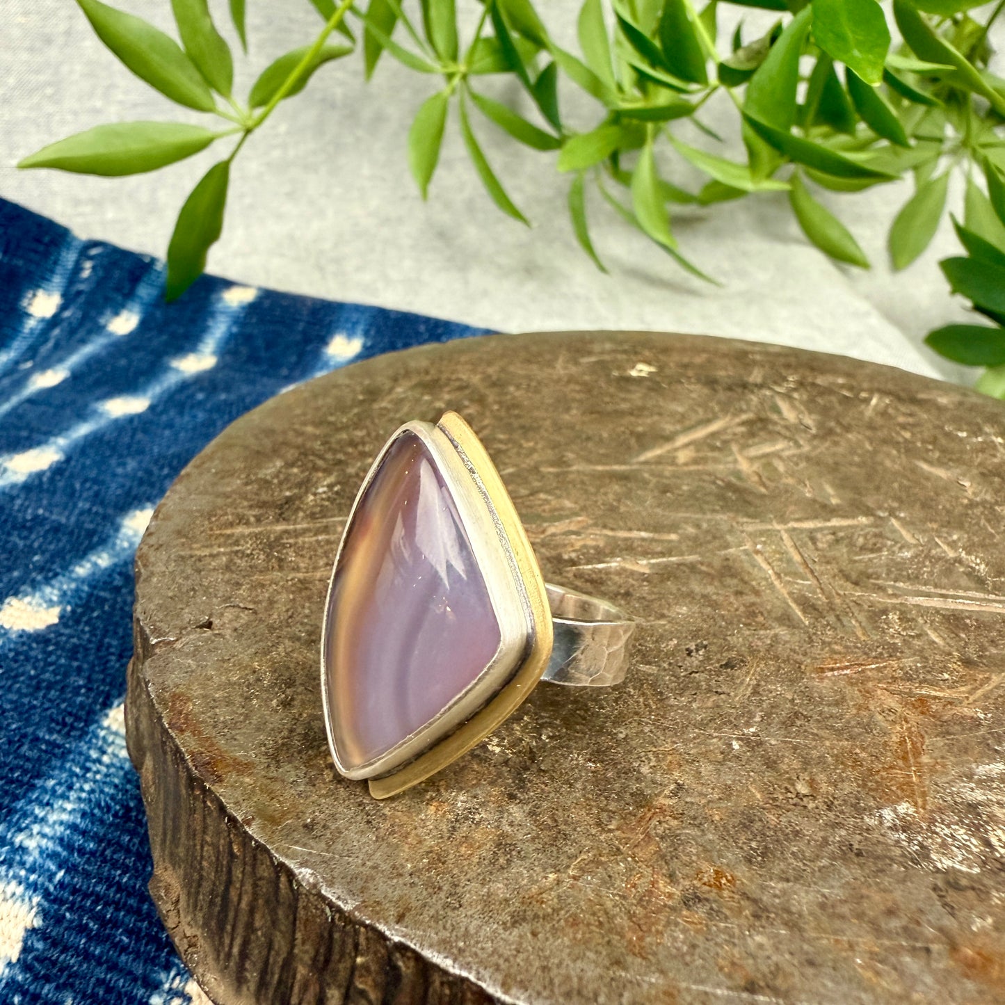 Banded Agate Ring - Size 9