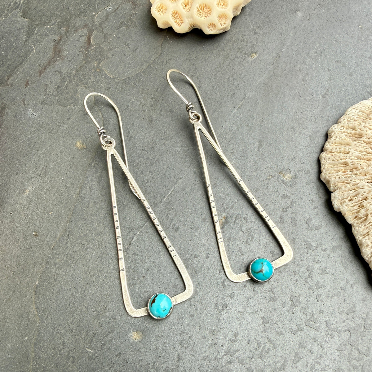 Large Triangle Portal Earrings - with stone options