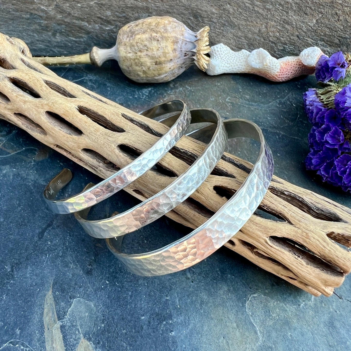 Hammered Silver Cuff