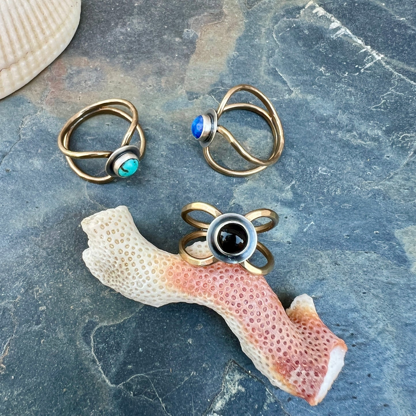 Swell Ring - Brass with Silver
