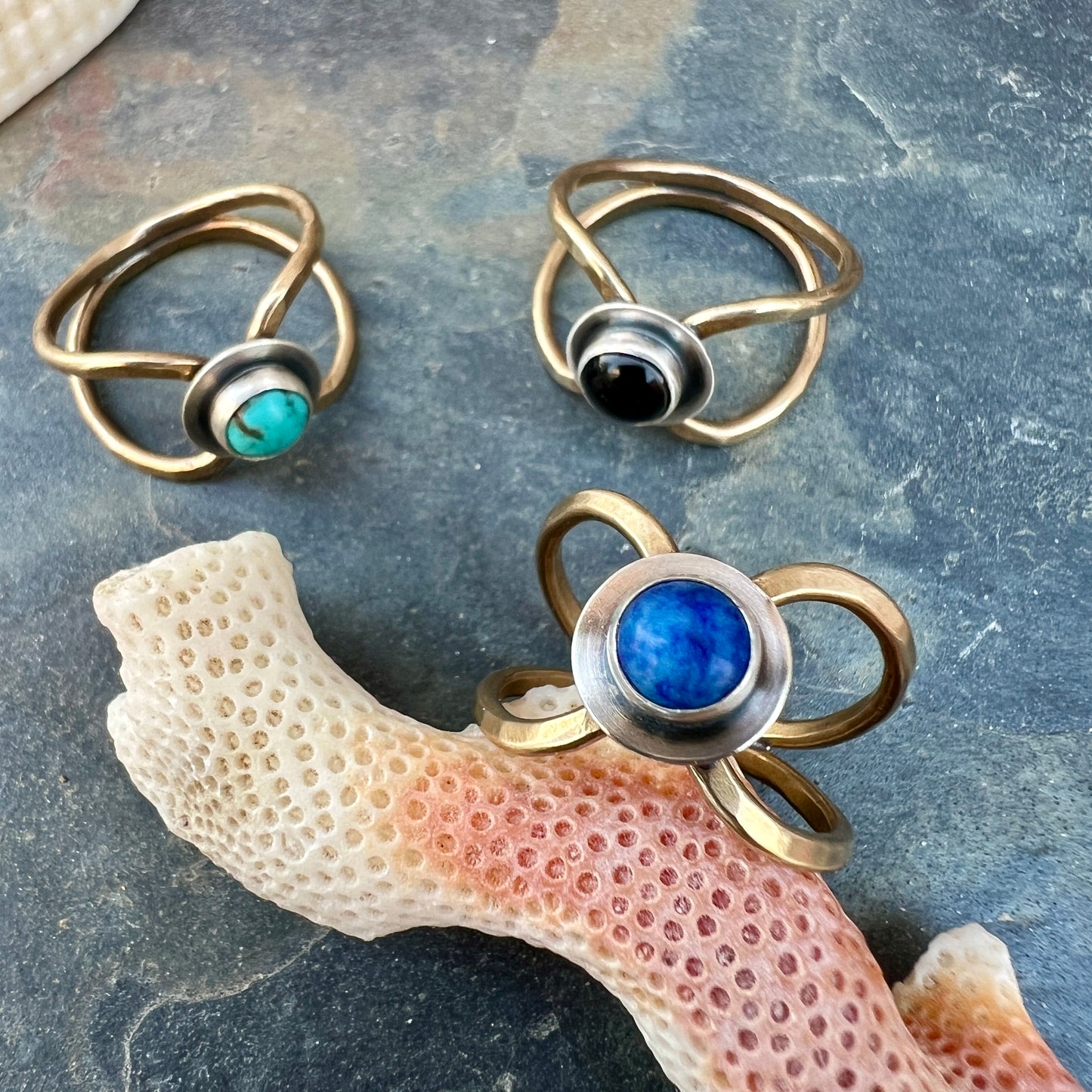Swell Ring - Brass with Silver
