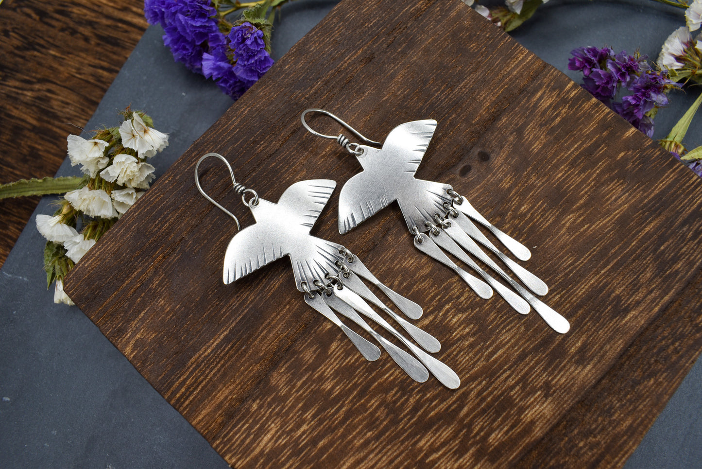 Phoenix Earrings - Brass or Silver