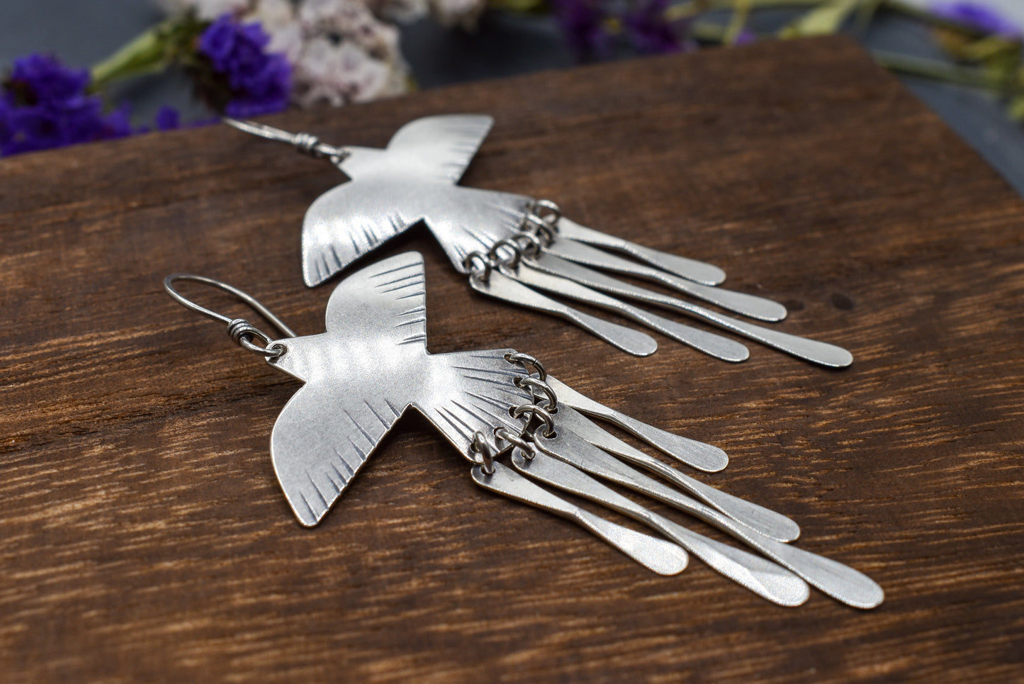 Phoenix Earrings - Brass or Silver