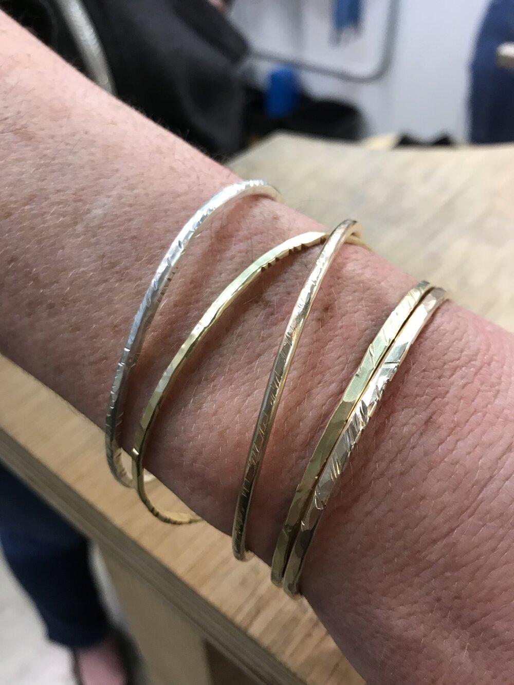 Hammered Bangles and Cuffs - 3.5 hours