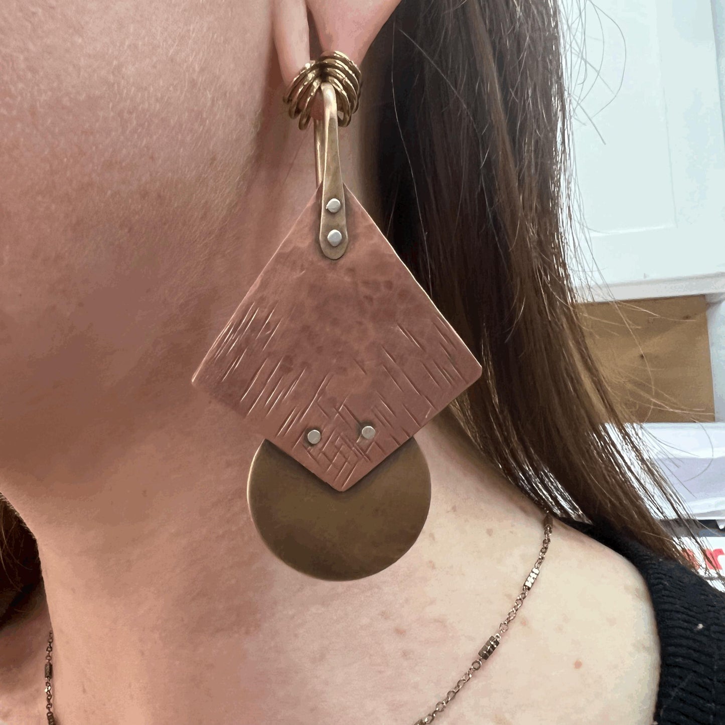 Rivets and Texture: Statement Earrings or Pendant - 4 hours