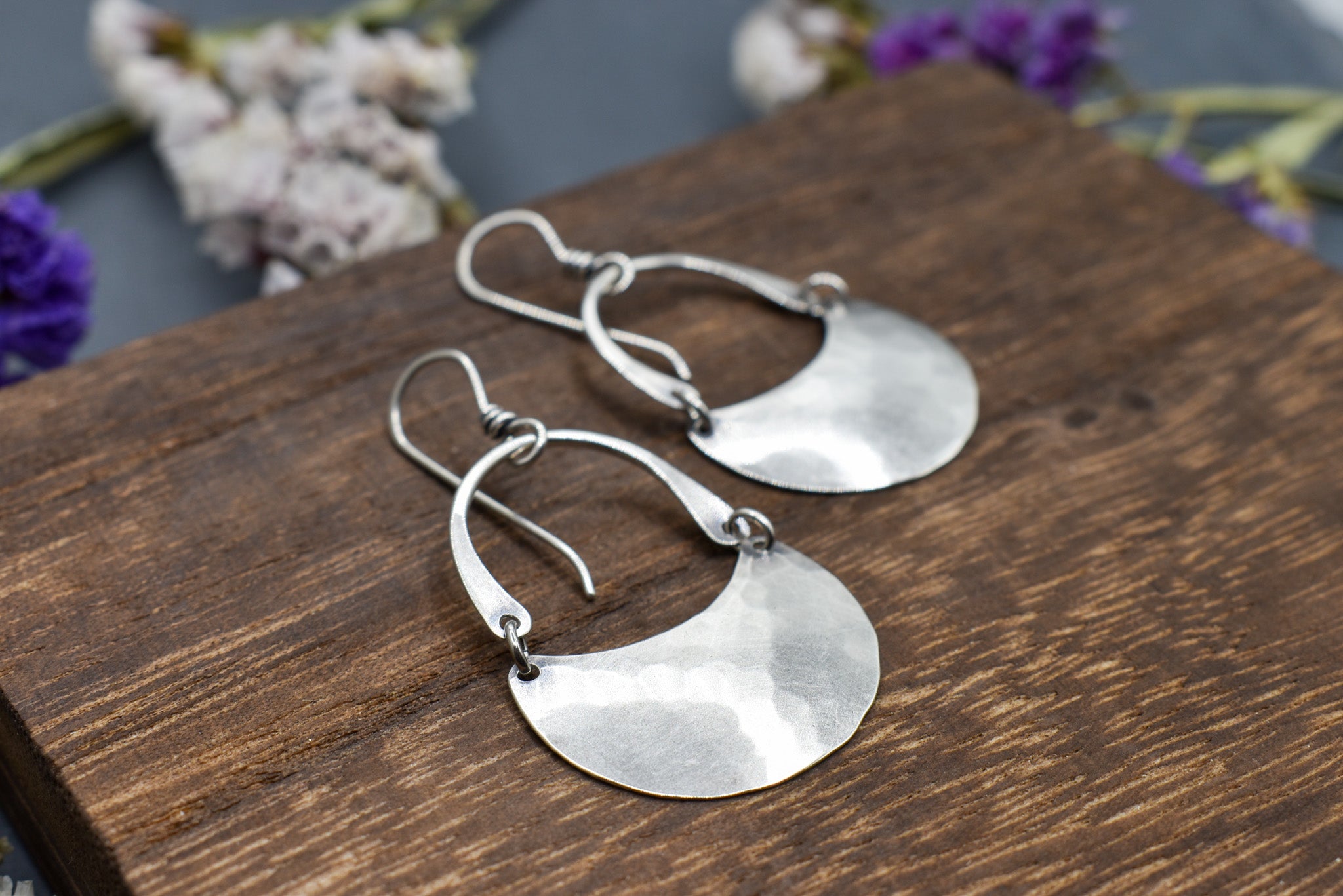 Crescent moon deals earrings silver