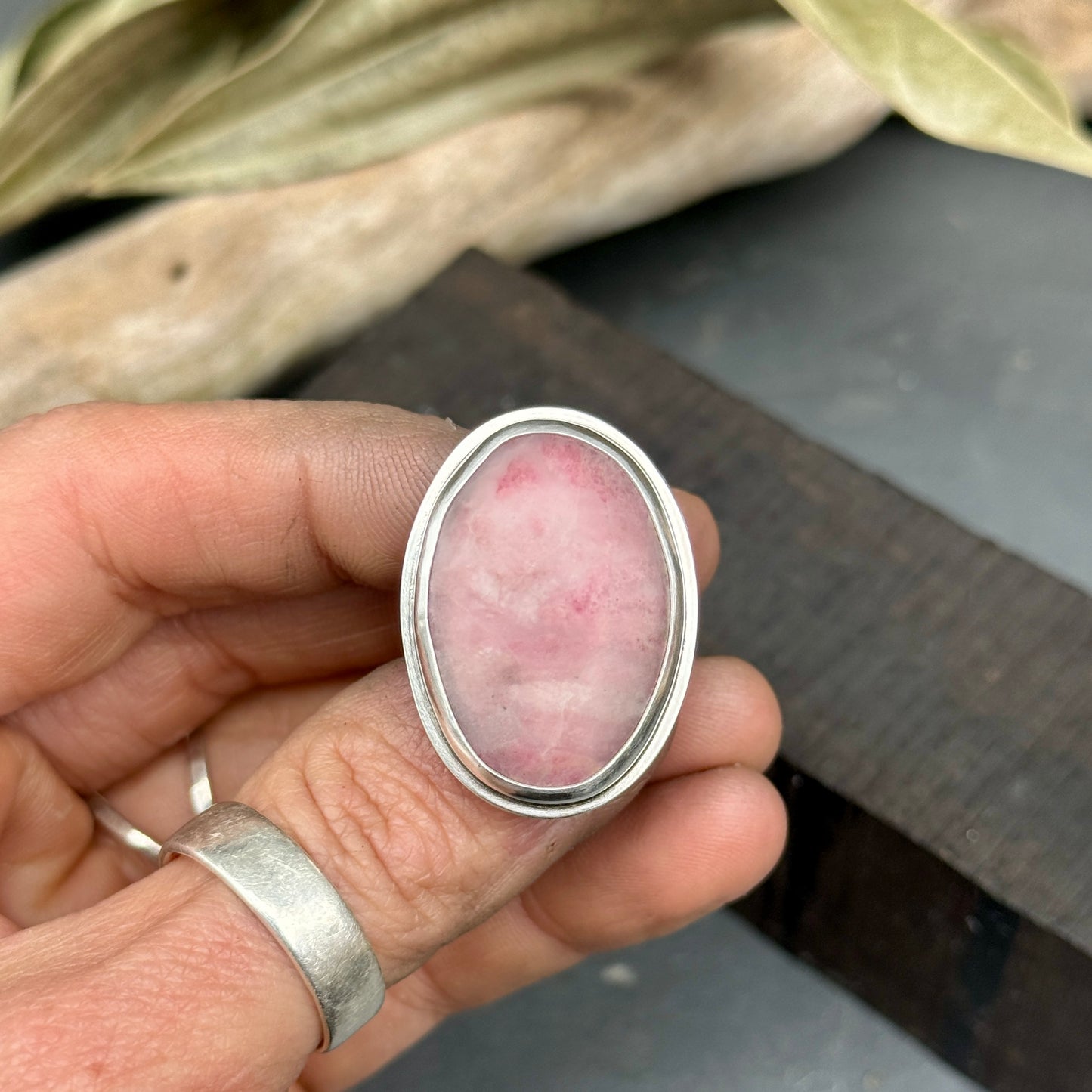 Rhodonite Statement Ring - size 7