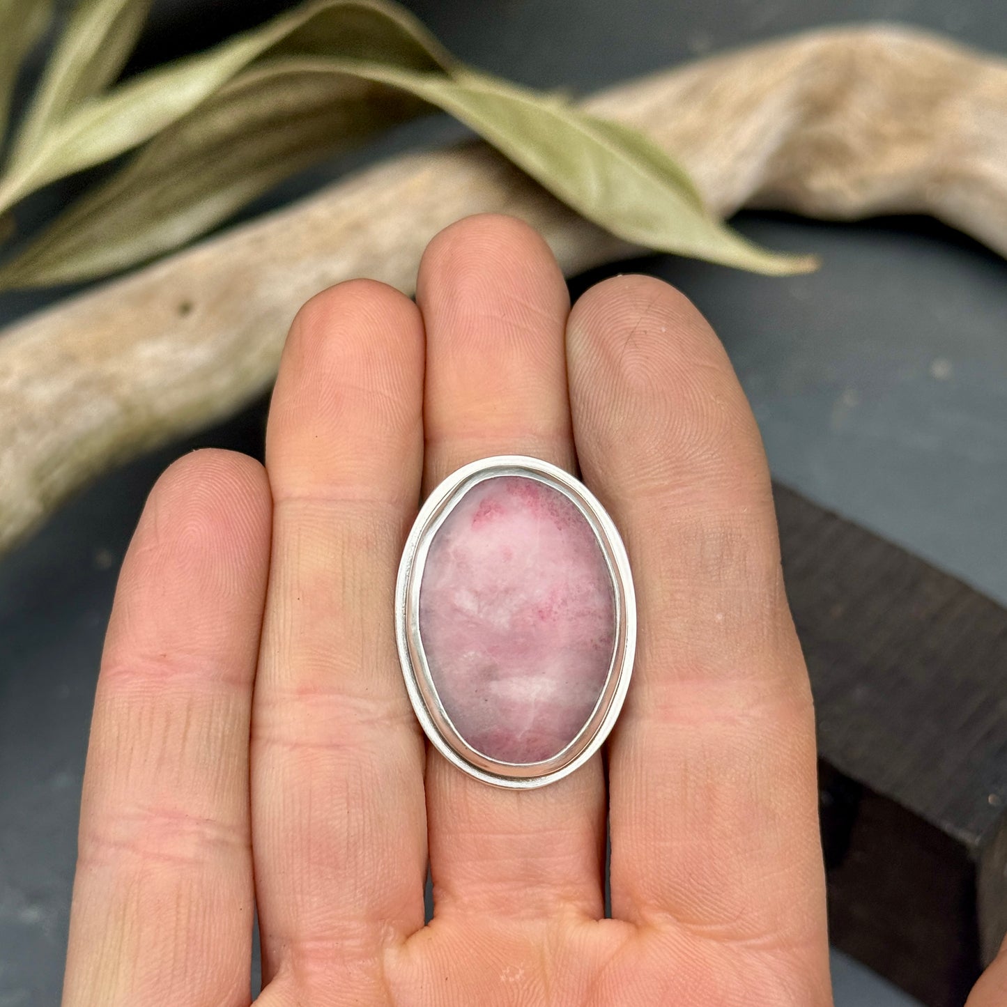 Rhodonite Statement Ring - size 7