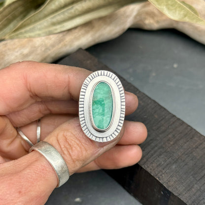Turquoise Sunburst Statement Ring - size 7