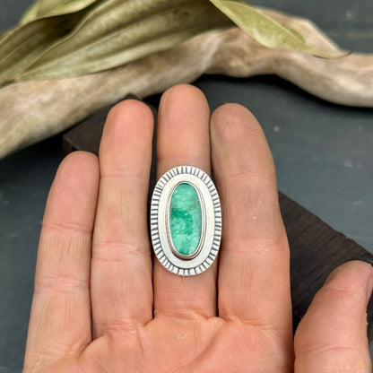 Turquoise Sunburst Statement Ring - size 7