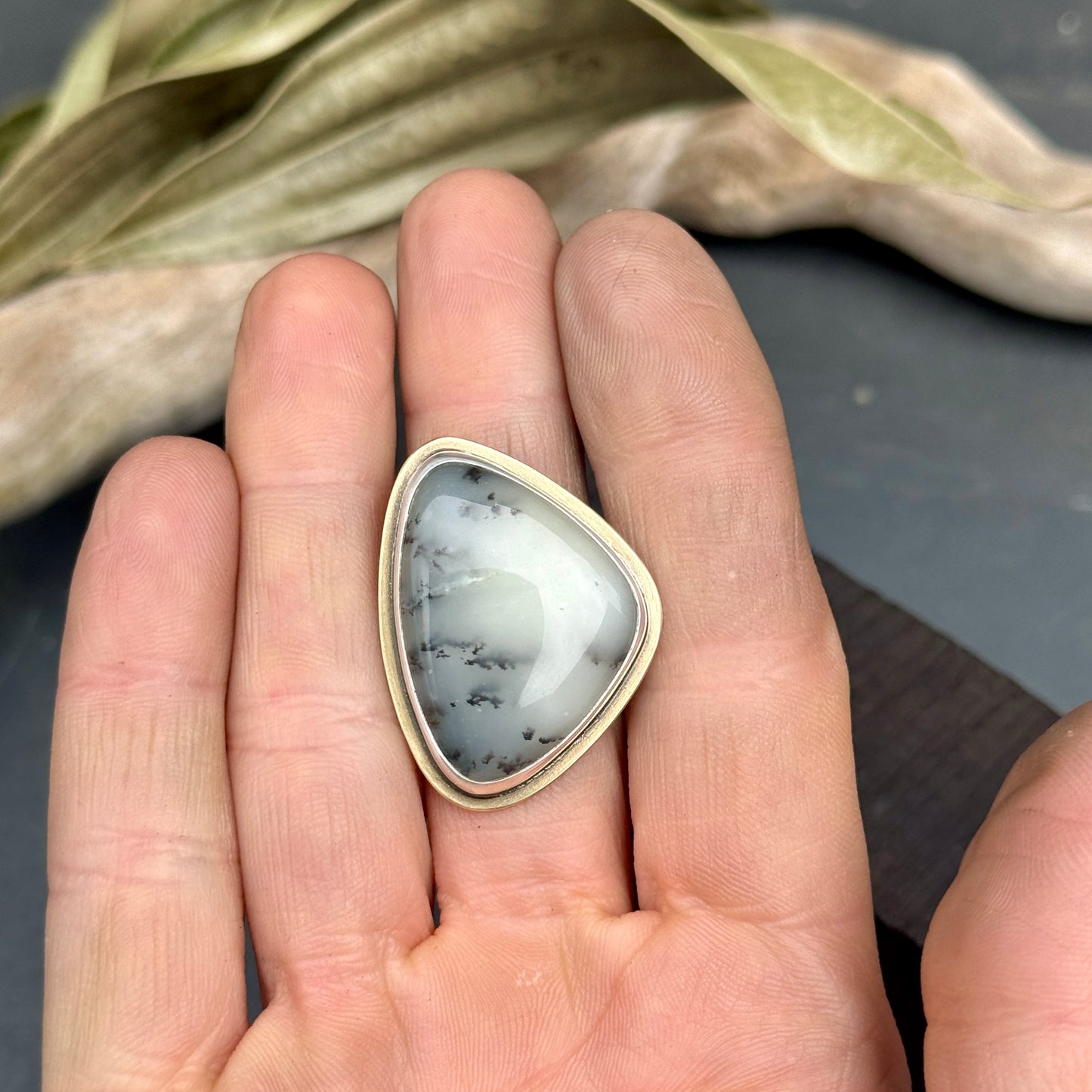 Dendritic Opal Ring - size 7.75