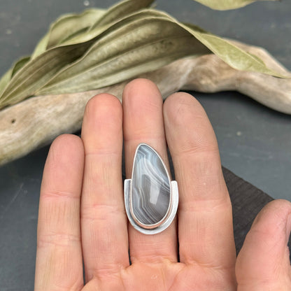 Banded Agate Ring - size 8