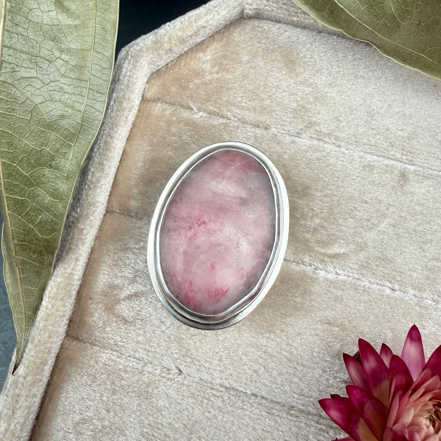 Rhodonite Statement Ring - size 7