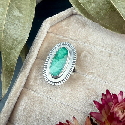 Turquoise Sunburst Statement Ring - size 7