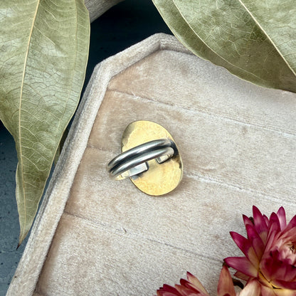 Stamped Lapis Ring - size 8.75
