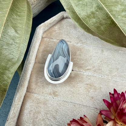 Banded Agate Ring - size 8