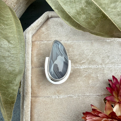 Banded Agate Ring - size 8