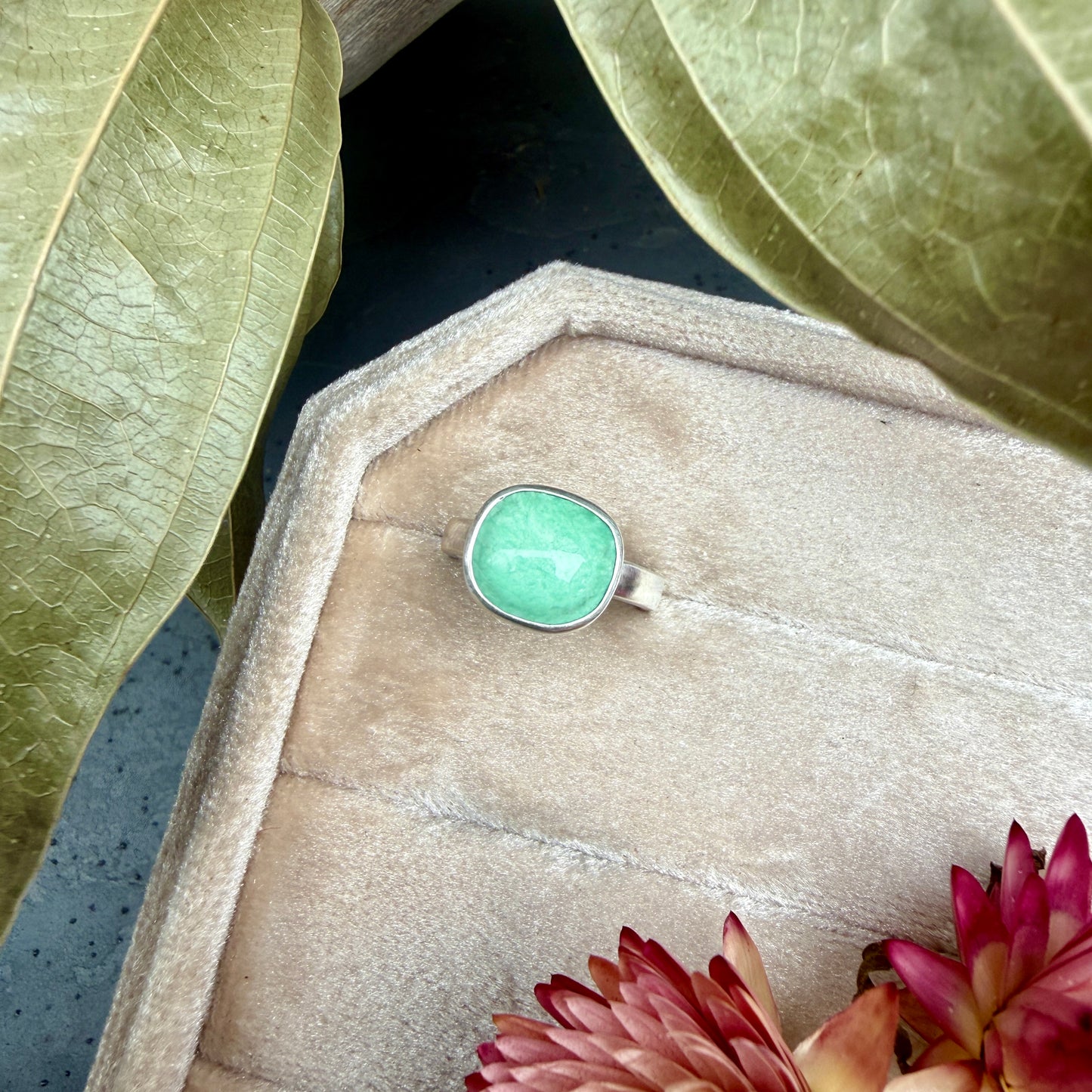 Square Variscite Ring - size 7