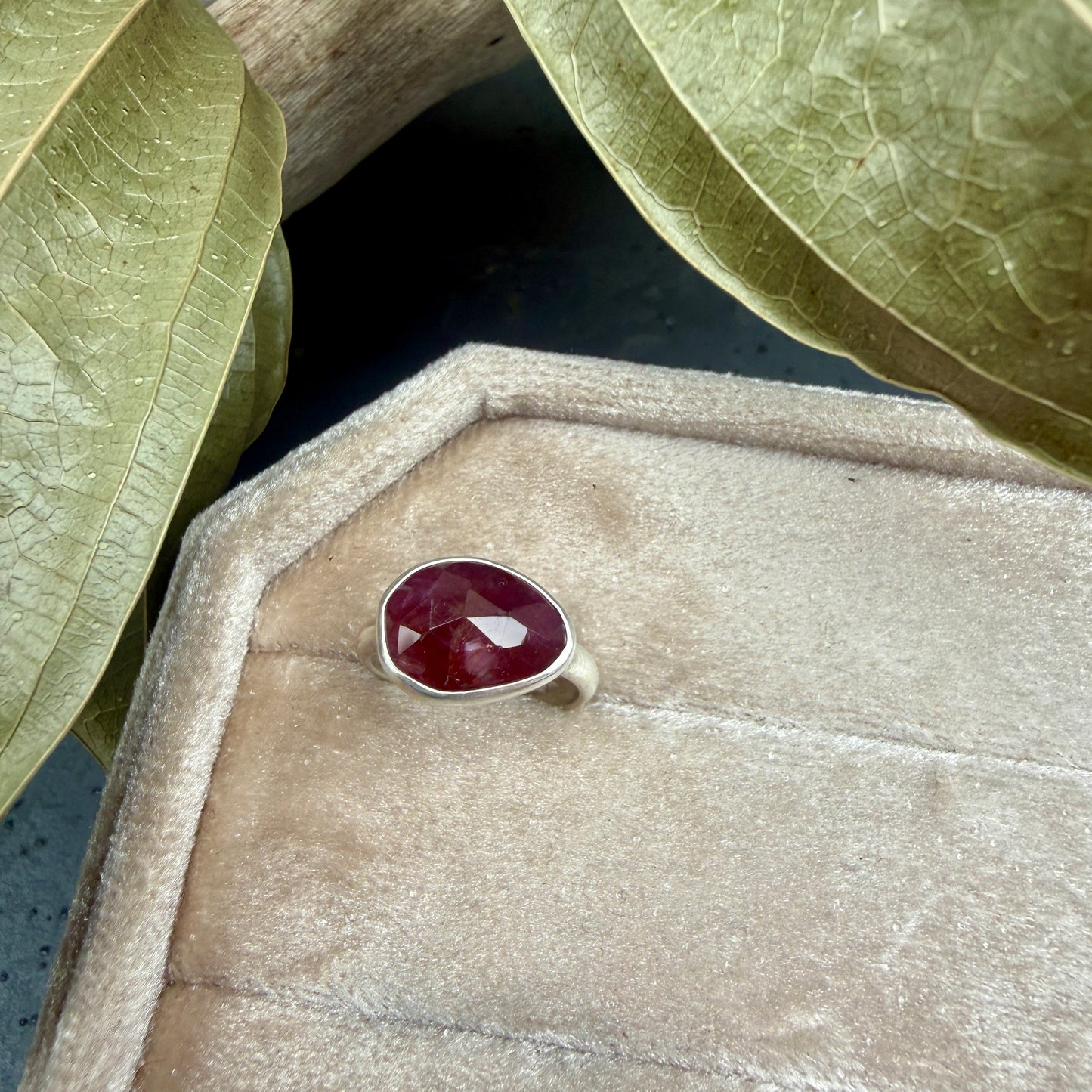 Faceted Pink Sapphire Ring - size 4.5