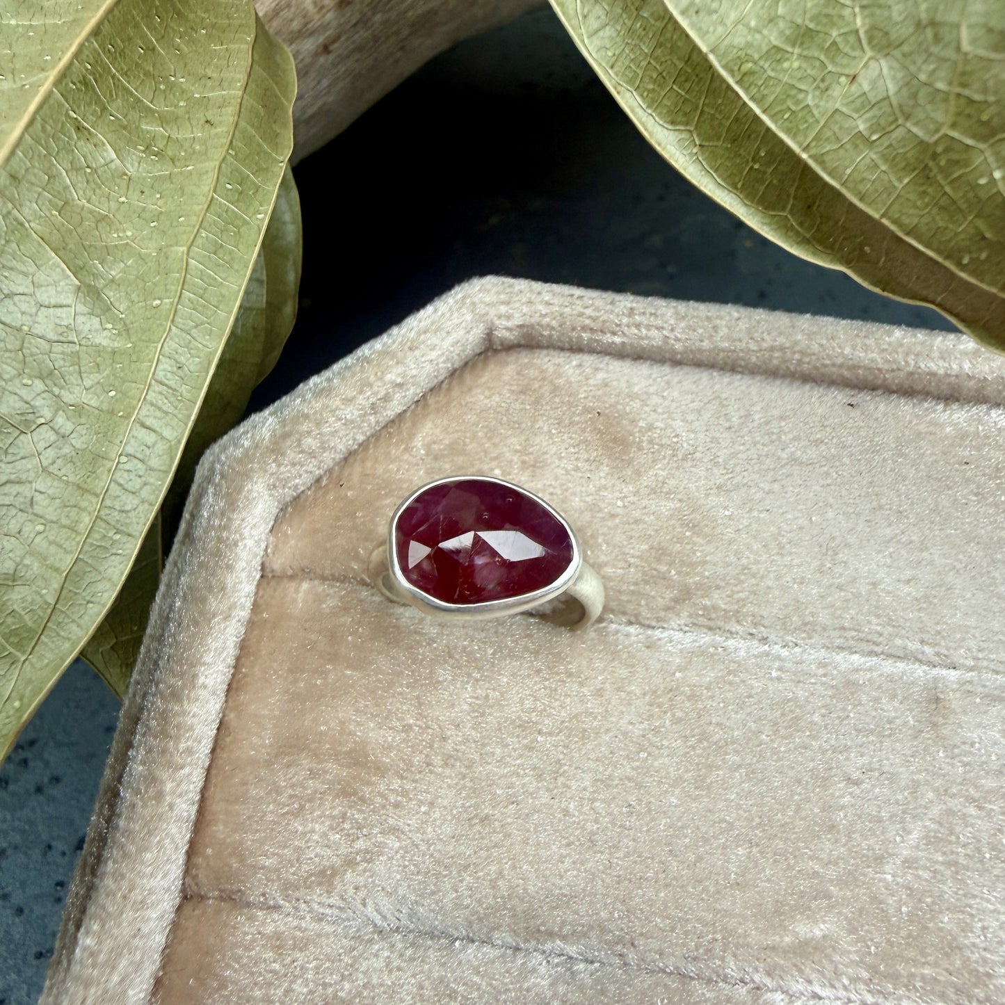 Faceted Pink Sapphire Ring - size 4.5