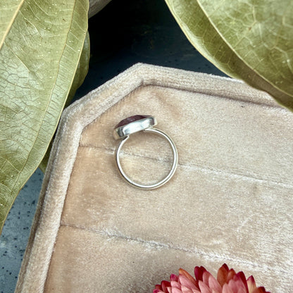Faceted Pink Sapphire Ring - size 4.5