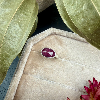 Faceted Pink Sapphire Ring - size 5.75