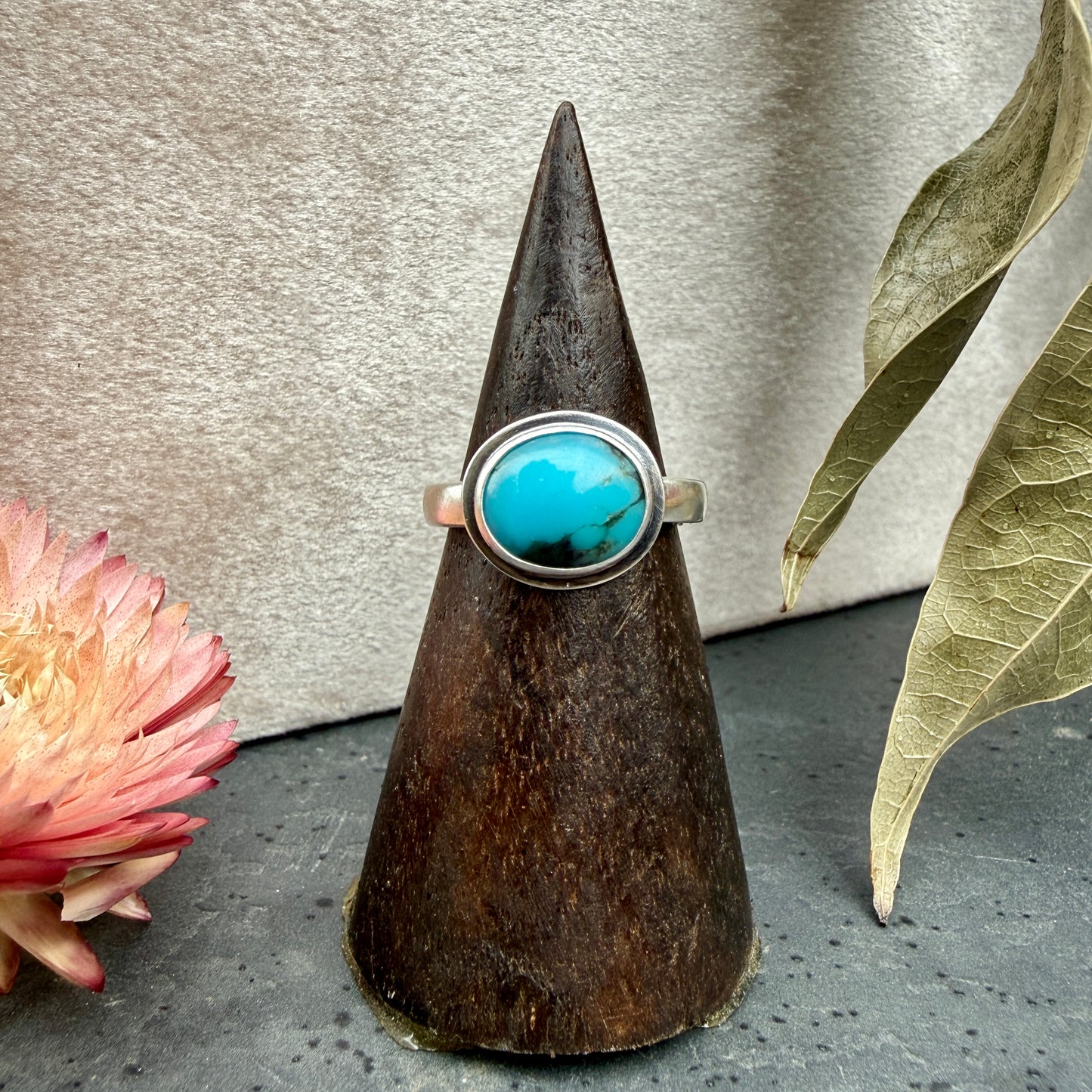 Sleeping Beauty Turquoise Ring - size 8