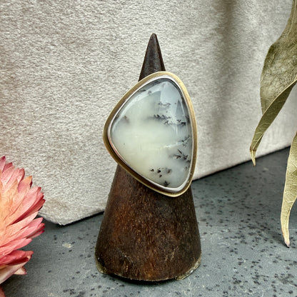 Dendritic Opal Ring - size 7.75