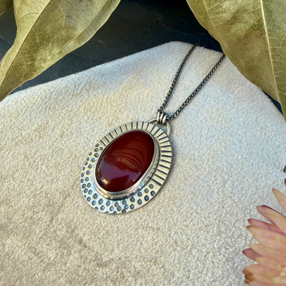 Carnelian Stamped Sunrise Necklace