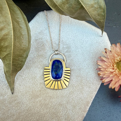Faceted Lapis Mixed Metals Necklace