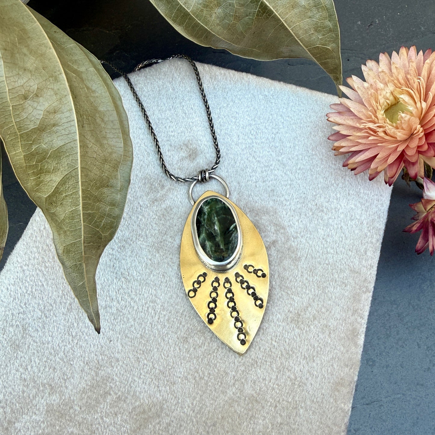 Seraphinite Mixed Metals Necklace