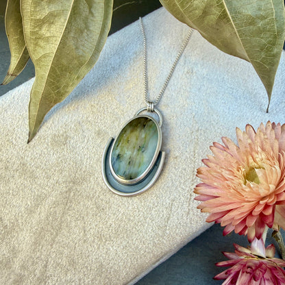 Chrysoprase Shadowbox Necklace