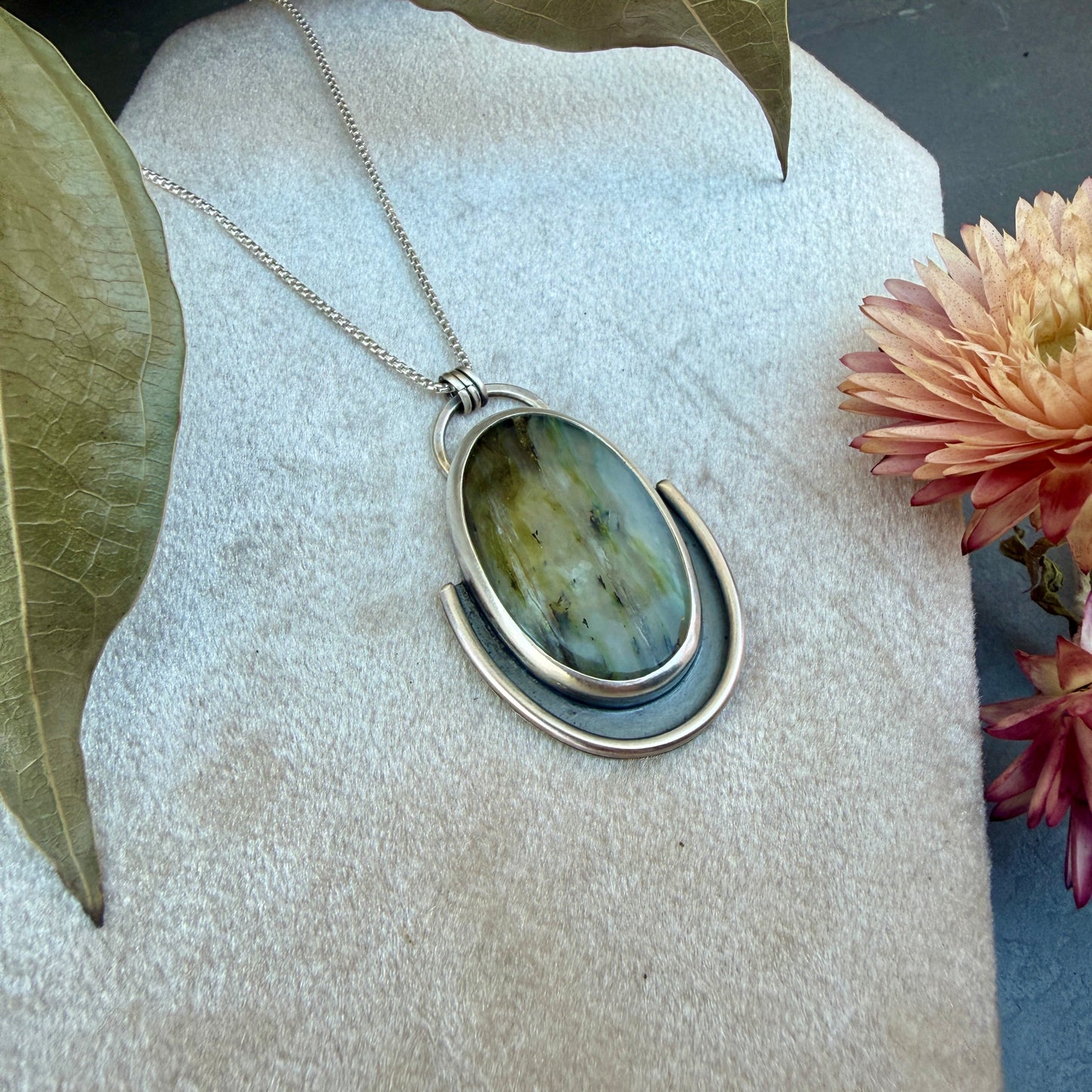 Chrysoprase Shadowbox Necklace