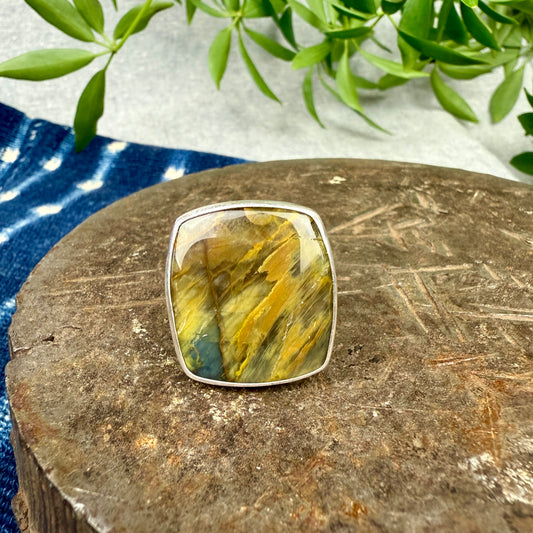 Yellow Agate Ring - Size 9