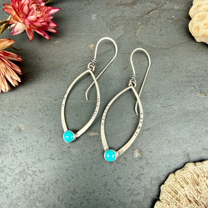 Small Open Leaf Earrings - with stone options