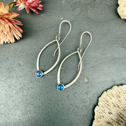 Small Open Leaf Earrings - with stone options