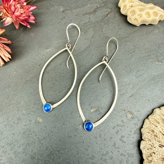 Large Open Leaf Earrings - with stone options